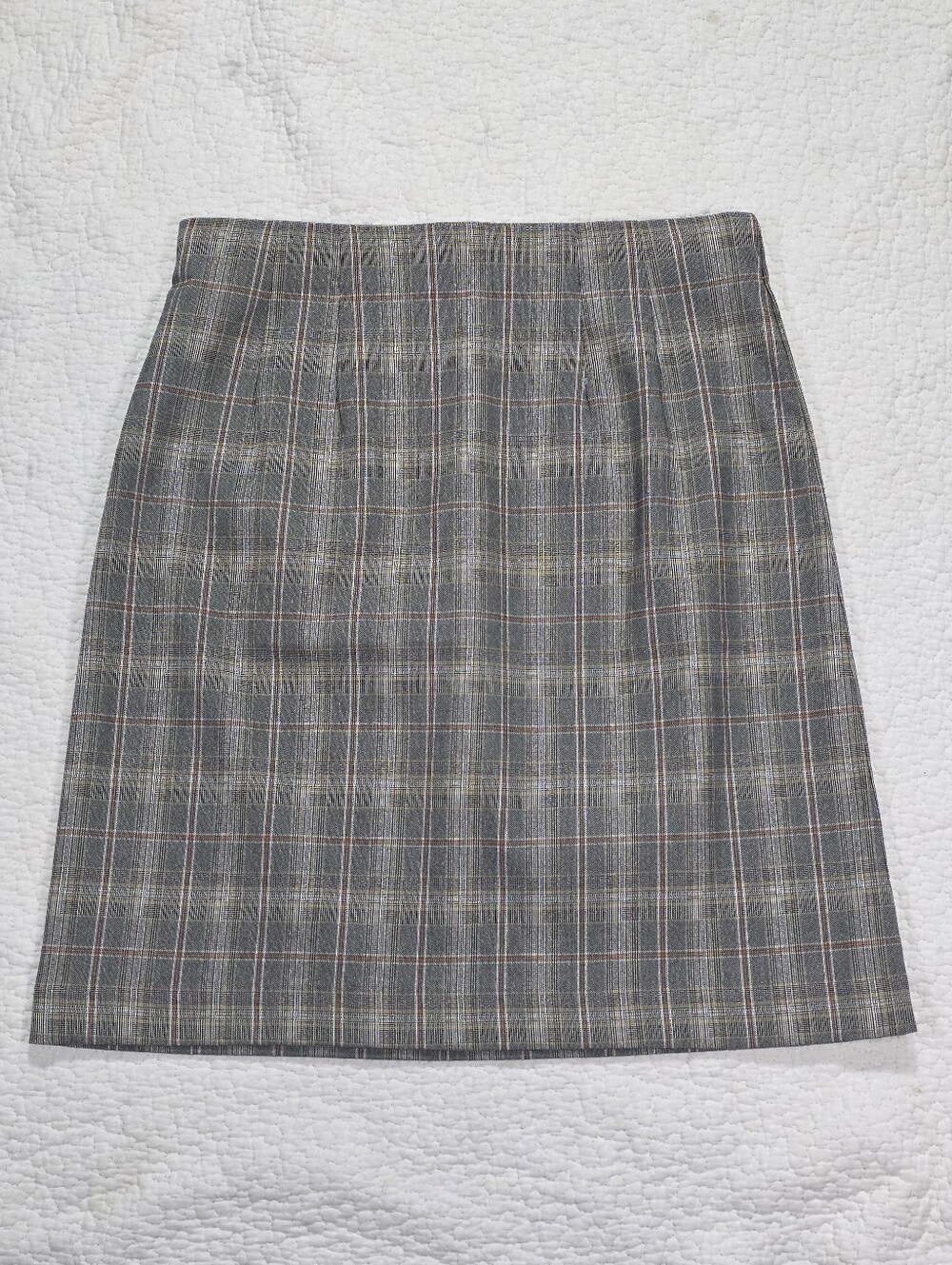 Reitmans Gray Plaid Stretch Pull-On Stretch Skirt